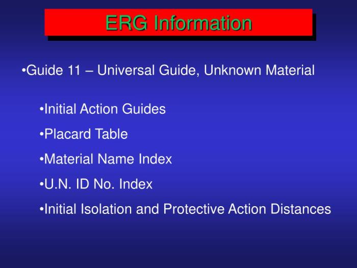 Erg guides instructions ppt powerpoint presentation initial action hazards slideserve