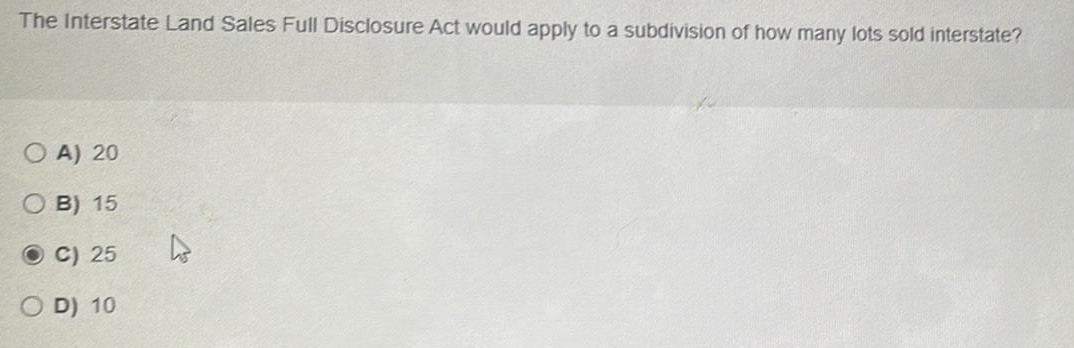 Land sales full disclosure act